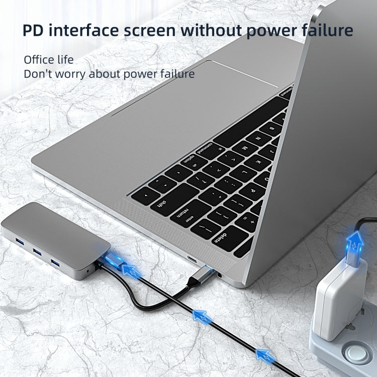 BL10V 10 en 1 USB-C / Type-C a RJ45 + VGA + HDMI + 3,5 mm AUX + Ranura para tarjeta SD / TF + PD USB-C / Type-C + USB 3.0 + 2 puertos USB 2.0 HUB de estación de acoplamiento, BL10V