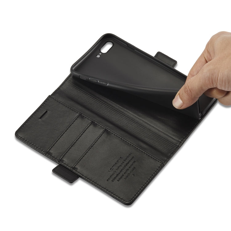 LC.IMEEKE Hebilla magnética PU + TPU Estuche de cuero con tapa horizontal con soporte y ranuras para tarjetas y billetera, For iPhone 8 Plus & 7 Plus, For iPhone X / XS, For iPhone XS Max, For iPhone XR, For iPhone 11, For iPhone 11 Pro                ...