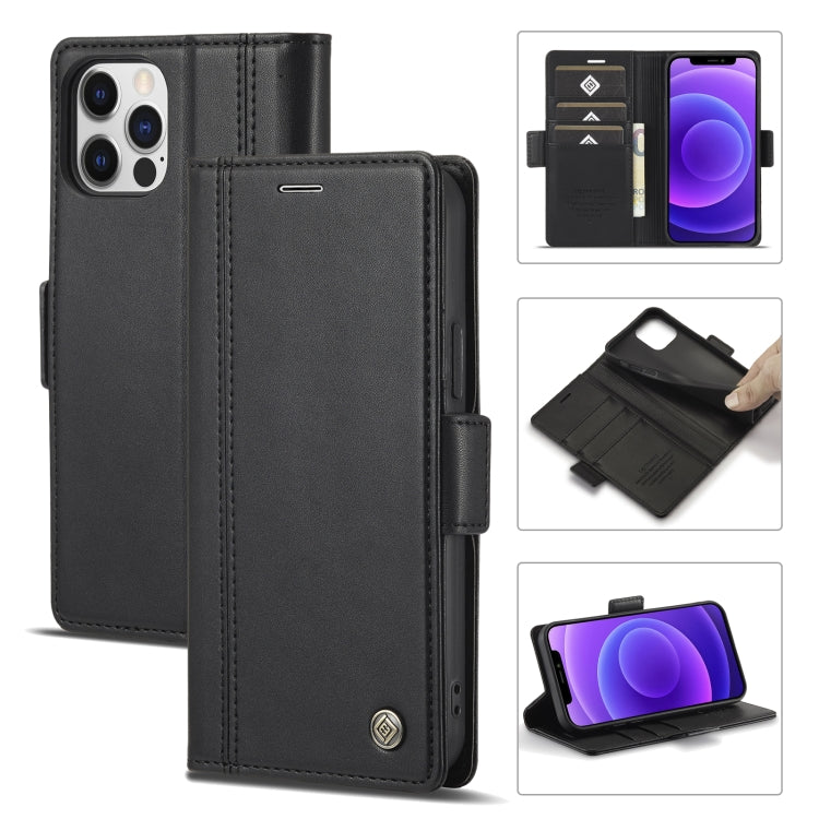 LC.IMEEKE Hebilla magnética PU + TPU Estuche de cuero con tapa horizontal con soporte y ranuras para tarjetas y billetera, For iPhone 12 mini