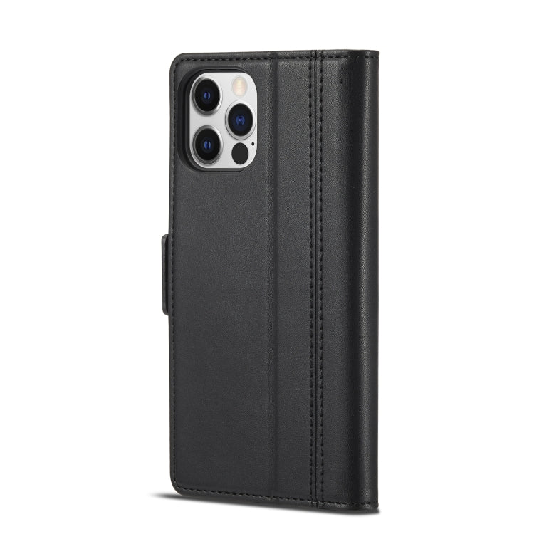 LC.IMEEKE Hebilla magnética PU + TPU Estuche de cuero con tapa horizontal con soporte y ranuras para tarjetas y billetera, For iPhone 12 mini