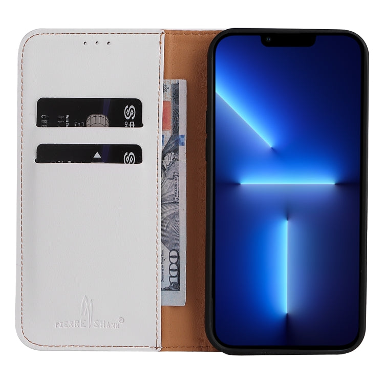 Fierre Shann Funda de cuero con tapa horizontal con textura de cuero PU con soporte y ranuras para tarjetas y billetera, For iPhone 13, For iPhone 13 mini, For iPhone 13 Pro, For iPhone 13 Pro Max