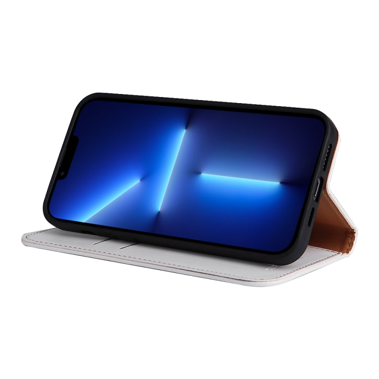 Fierre Shann Funda de cuero con tapa horizontal con textura de cuero PU con soporte y ranuras para tarjetas y billetera, For iPhone 13, For iPhone 13 mini, For iPhone 13 Pro, For iPhone 13 Pro Max