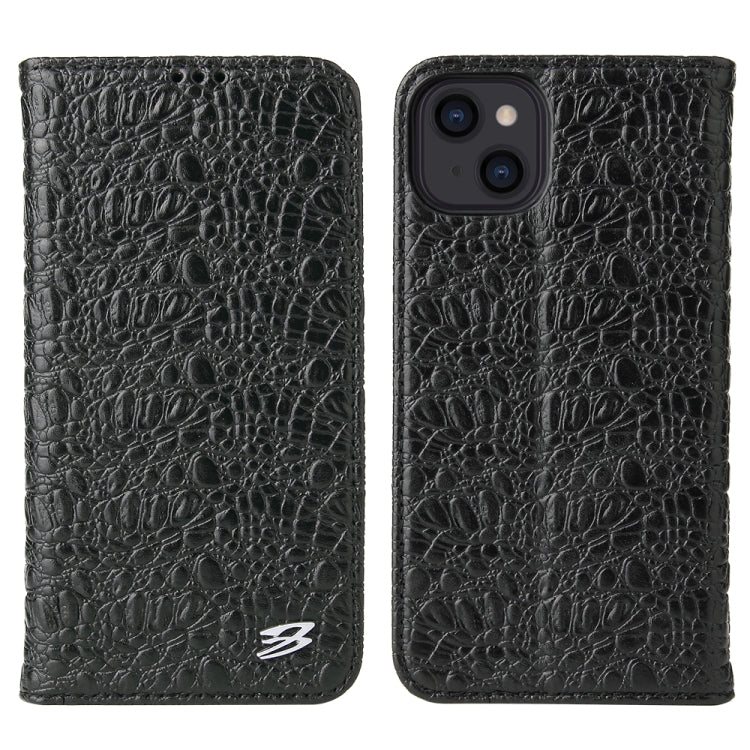 Fierre Shann Cocodrilo Textura Magnética Horizontal Flip Estuche de cuero genuino con soporte y ranura para tarjeta, For iPhone 13 mini, For iPhone 13, For iPhone 13 Pro, For iPhone 13 Pro Max