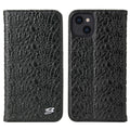 Fierre Shann Cocodrilo Textura Magnética Horizontal Flip Estuche de cuero genuino con soporte y ranura para tarjeta, For iPhone 13 mini, For iPhone 13, For iPhone 13 Pro, For iPhone 13 Pro Max