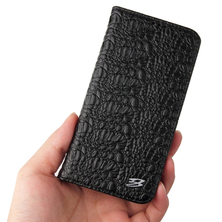 Fierre Shann Cocodrilo Textura Magnética Horizontal Flip Estuche de cuero genuino con soporte y ranura para tarjeta, For iPhone 13 mini, For iPhone 13, For iPhone 13 Pro, For iPhone 13 Pro Max