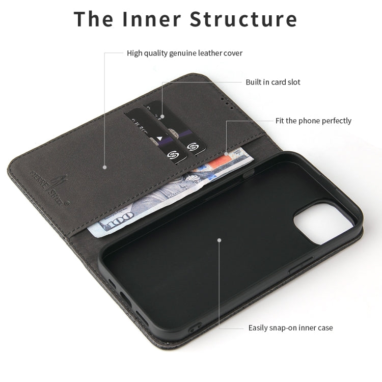 Fierre Shann Cocodrilo Textura Magnética Horizontal Flip Estuche de cuero genuino con soporte y ranura para tarjeta, For iPhone 13 mini, For iPhone 13, For iPhone 13 Pro, For iPhone 13 Pro Max