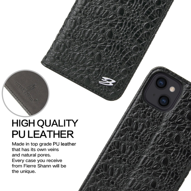 Fierre Shann Cocodrilo Textura Magnética Horizontal Flip Estuche de cuero genuino con soporte y ranura para tarjeta, For iPhone 13 mini, For iPhone 13, For iPhone 13 Pro, For iPhone 13 Pro Max