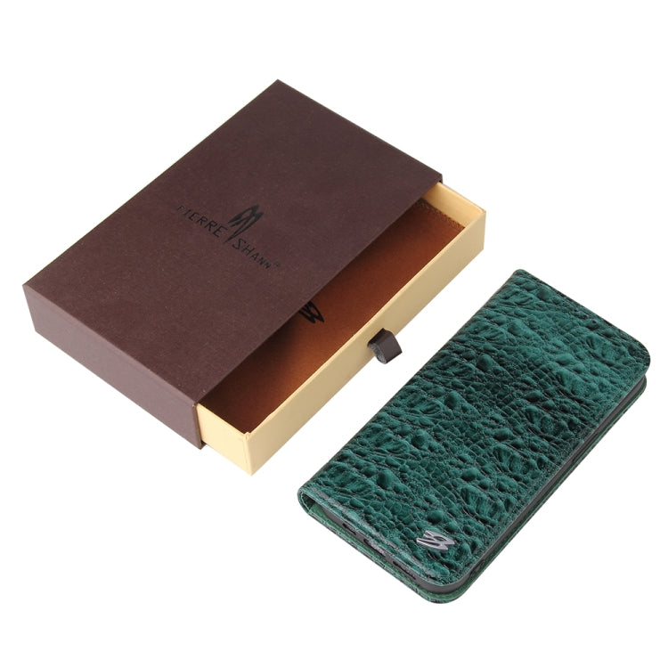 Fierre Shann Cocodrilo Textura Magnética Horizontal Flip Estuche de cuero genuino con soporte y ranura para tarjeta, For iPhone 13 mini, For iPhone 13, For iPhone 13 Pro, For iPhone 13 Pro Max