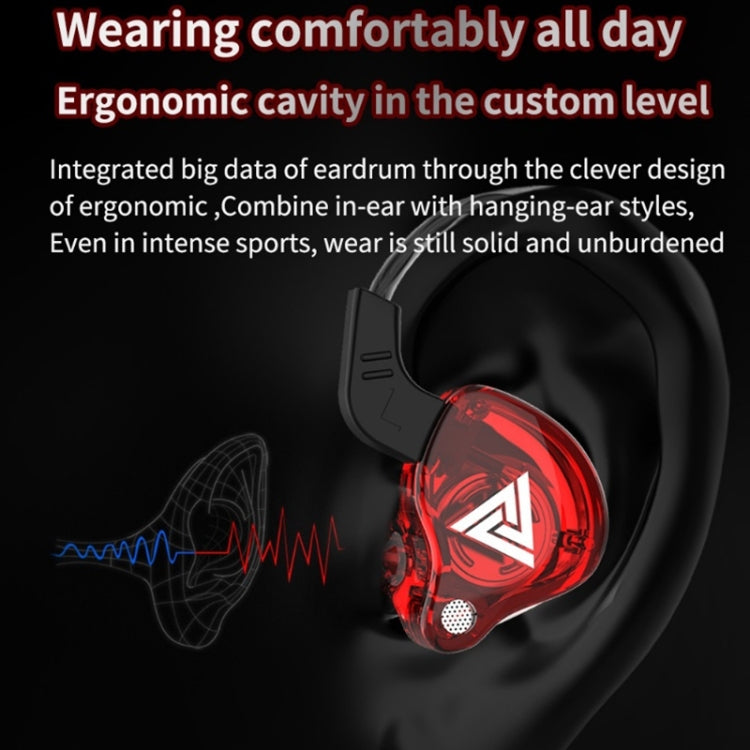 QKZ AK6-X Auricular deportivo con subwoofer con cable de 3,5 mm en la oreja con micrófono, longitud del cable: alrededor de 1,2 m, 1 PCS