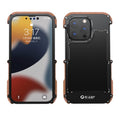 R-JUST Ironwood Man a prueba de golpes de metal + funda protectora de parachoques de madera, For iPhone 13 mini, For iPhone 13, For iPhone 13 Pro, For iPhone 13 Pro Max