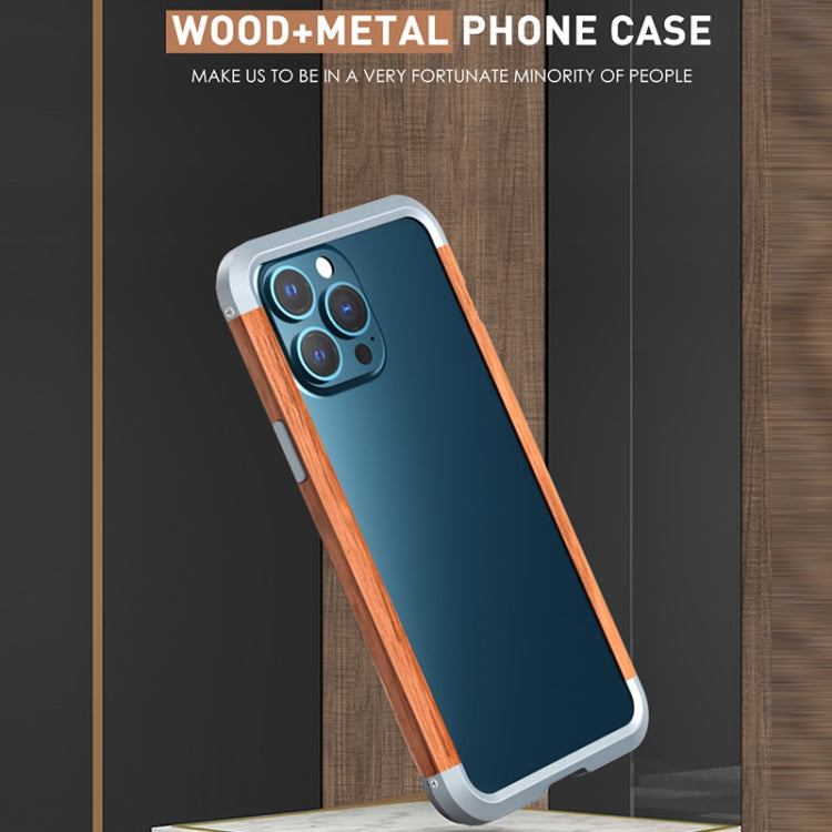 R-JUST Funda protectora de parachoques de madera y hierro a prueba de golpes, For iPhone 13 mini, For iPhone 13, For iPhone 13 Pro, For iPhone 13 Pro Max