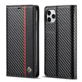 LC.IMEEKE Estuche de cuero con tapa horizontal de fibra de carbono PU + TPU con soporte, ranura para tarjeta y billetera, For iPhone 11, For iPhone 11 Pro, For iPhone 11 Pro Max, For iPhone 12 mini, For iPhone 12 / 12 Pro, For iPhone 12 Pro Max        ...