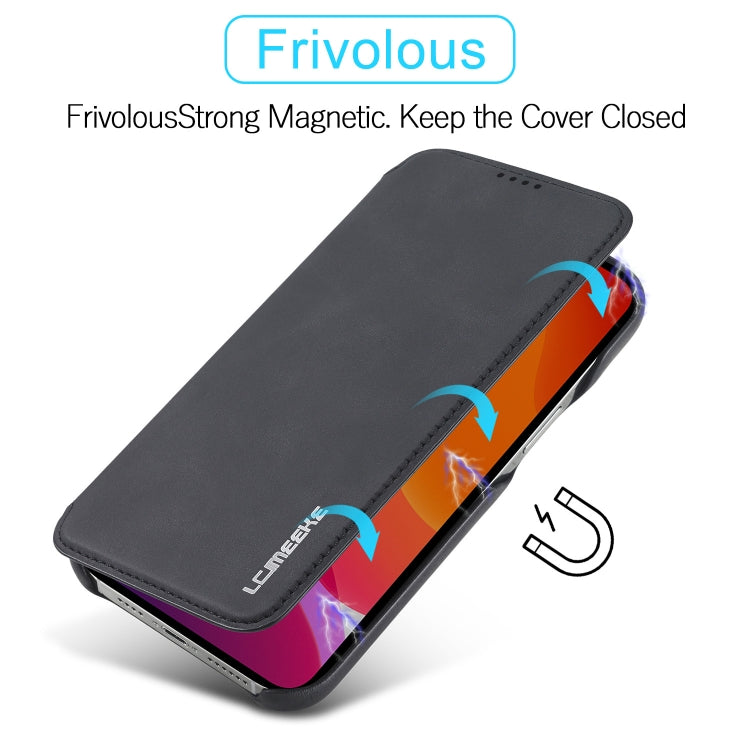 LC.IMEEKE Hon Ancient Series Estuche de cuero con tapa horizontal con soporte y ranura para tarjeta, For iPhone 13 mini, For iPhone 13, For iPhone 13 Pro, For iPhone 13 Pro Max