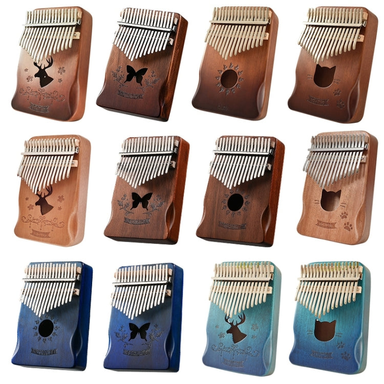 Instrumentos musicales Kalimba de piano de pulgar de madera de acacia de 17 tonos