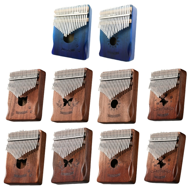 Instrumentos musicales Kalimba de piano de pulgar de madera de acacia de 21 tonos