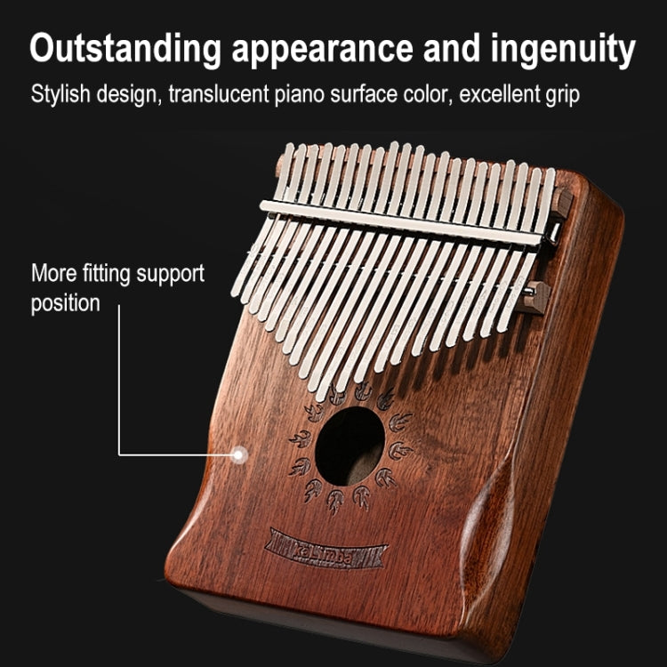 Instrumentos musicales Kalimba de piano de pulgar de madera de acacia de 21 tonos