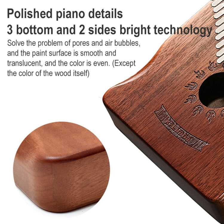 Instrumentos musicales Kalimba de piano de pulgar de madera de acacia de 21 tonos
