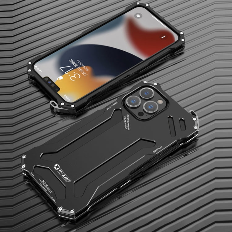 Estuche protector de metal blindado a prueba de golpes R-JUST, For iPhone 13 mini, For iPhone 13, For iPhone 13 Pro, For iPhone 13 Pro Max