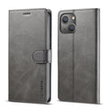 LC.IMEEKE Estuche de cuero con tapa horizontal con textura de becerro con soporte y ranuras para tarjetas y billetera, For iPhone 13 mini, For iPhone 13, For iPhone 13 Pro, For iPhone 13 Pro Max