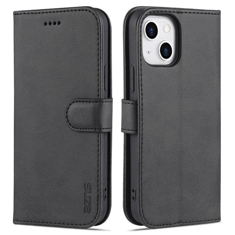 AZNS Skin Feel Calf Texture Funda de cuero con tapa horizontal con ranuras para tarjetas y soporte y billetera, For iPhone 13, For iPhone 13 Mini