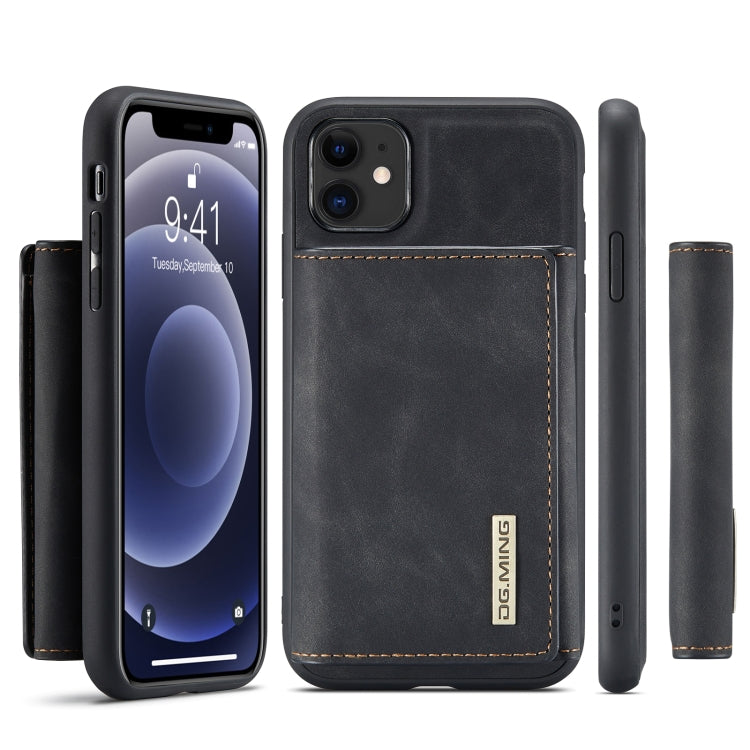 DG.MING Serie M1 Cartera para múltiples tarjetas de 3 pliegues + Funda trasera magnética Funda a prueba de golpes con función de soporte, For iPhone 11, For iPhone 11 Pro, For iPhone 11 Pro Max