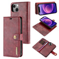 DG.MING Crazy Horse Texture Flip Estuche de cuero magnético desmontable con soporte y ranuras para tarjetas y billetera, For iPhone 13 mini, For iPhone 13, For iPhone 13 Pro, For iPhone 13 Pro Max