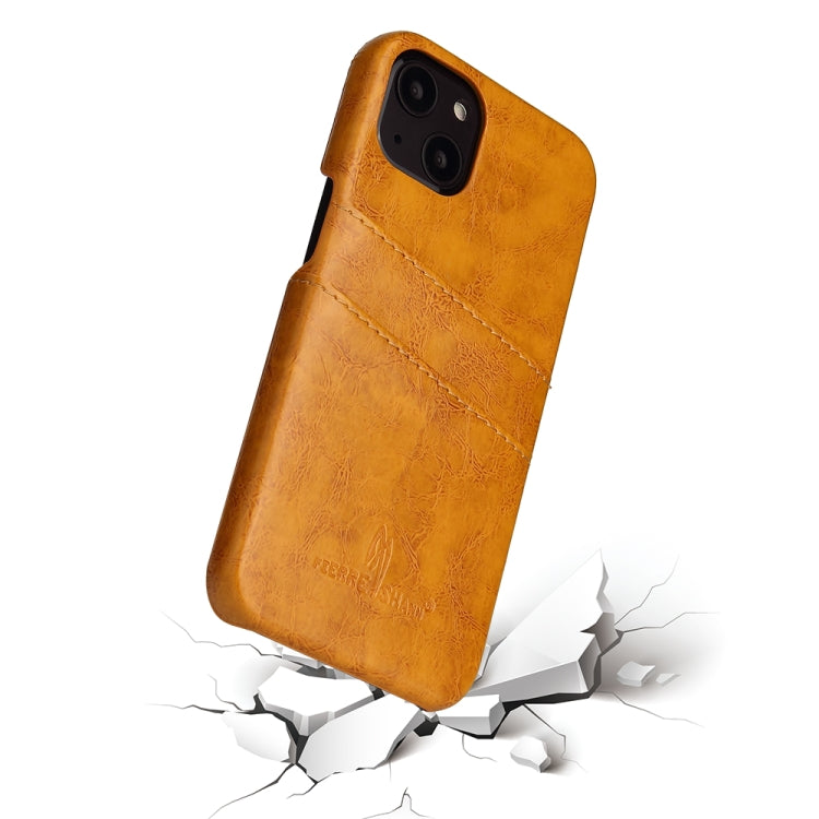 Funda de cuero PU con textura de cera de aceite retro Fierre Shann con ranuras para tarjetas, For iPhone 13, For iPhone 13 Mini, For iPhone 13 Pro, For iPhone 13 Pro Max