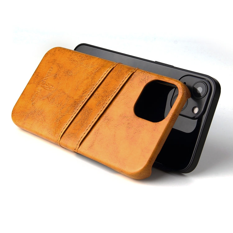 Funda de cuero PU con textura de cera de aceite retro Fierre Shann con ranuras para tarjetas, For iPhone 13, For iPhone 13 Mini, For iPhone 13 Pro, For iPhone 13 Pro Max