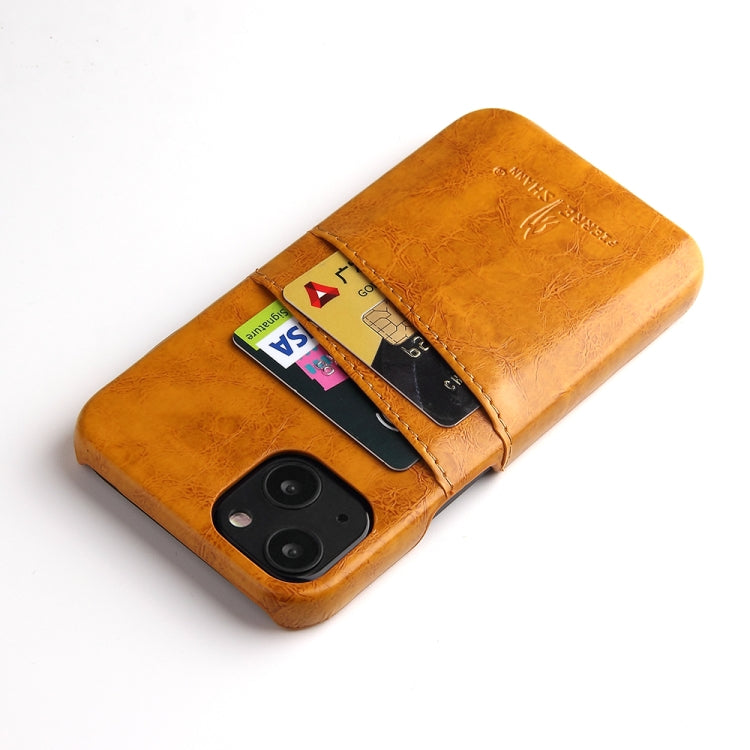 Funda de cuero PU con textura de cera de aceite retro Fierre Shann con ranuras para tarjetas, For iPhone 13, For iPhone 13 Mini, For iPhone 13 Pro, For iPhone 13 Pro Max