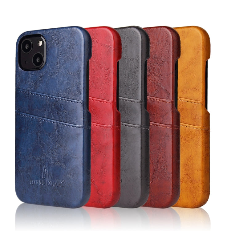 Funda de cuero PU con textura de cera de aceite retro Fierre Shann con ranuras para tarjetas, For iPhone 13, For iPhone 13 Mini, For iPhone 13 Pro, For iPhone 13 Pro Max