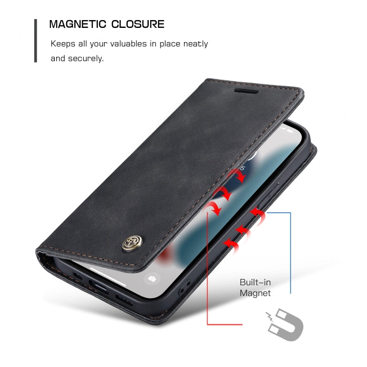 CaseMe-013 Estuche de cuero con tapa horizontal esmerilado retro multifuncional con ranura para tarjeta y soporte y billetera, For iPhone 13 mini, For iPhone 13, For iPhone 13 Pro, For iPhone 13 Pro Max