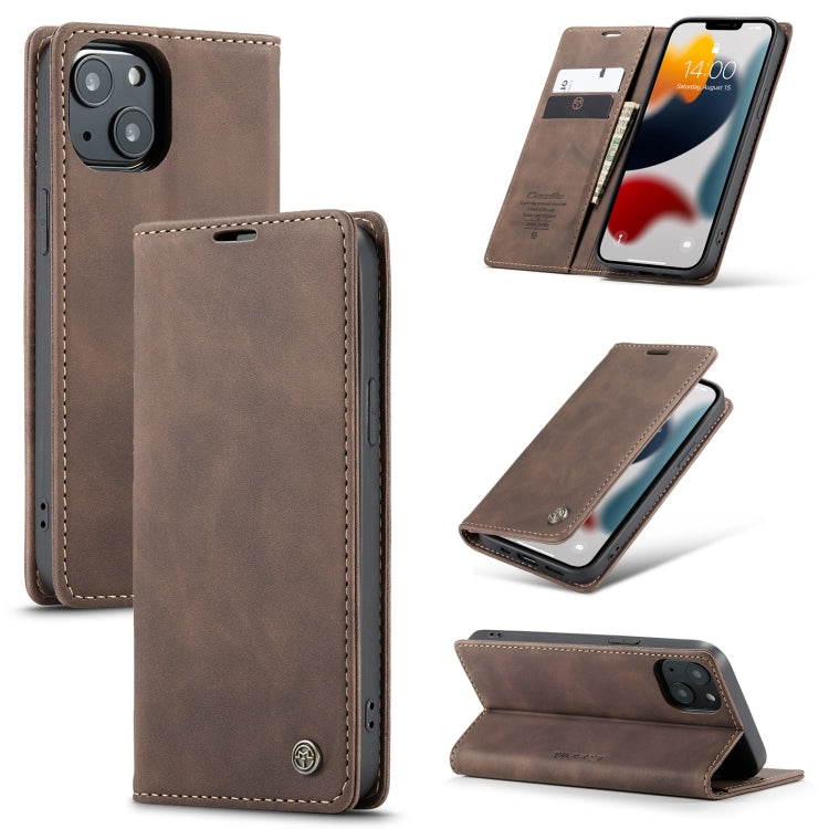 CaseMe-013 Estuche de cuero con tapa horizontal esmerilado retro multifuncional con ranura para tarjeta y soporte y billetera, For iPhone 13 mini, For iPhone 13, For iPhone 13 Pro, For iPhone 13 Pro Max