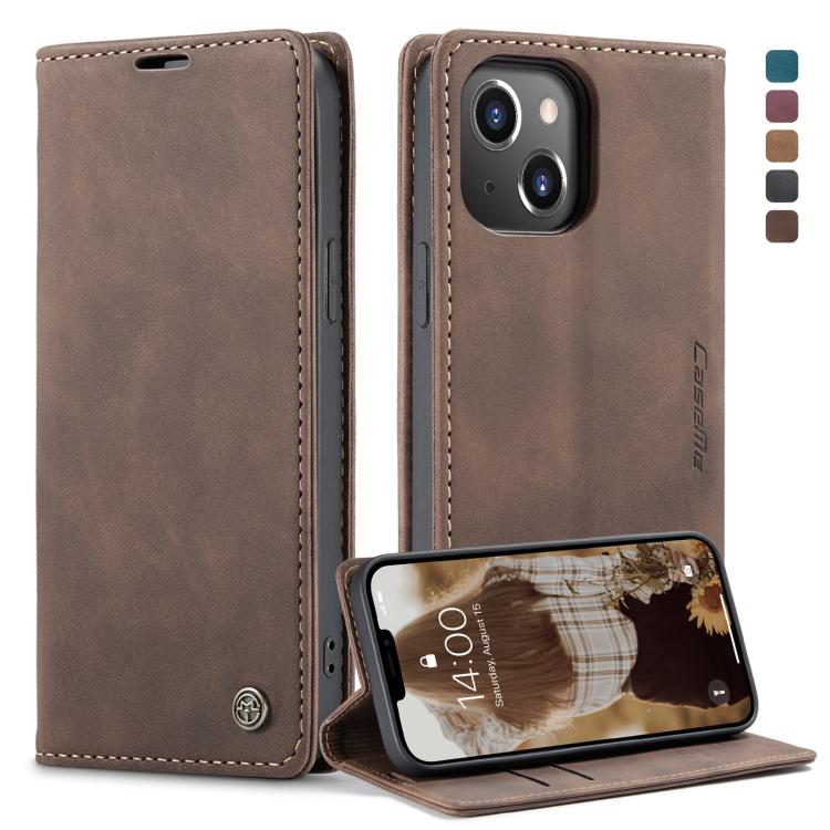 CaseMe-013 Estuche de cuero con tapa horizontal esmerilado retro multifuncional con ranura para tarjeta y soporte y billetera, For iPhone 13 mini, For iPhone 13, For iPhone 13 Pro, For iPhone 13 Pro Max