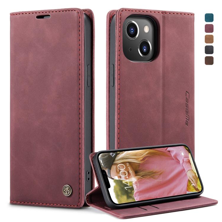 CaseMe-013 Estuche de cuero con tapa horizontal esmerilado retro multifuncional con ranura para tarjeta y soporte y billetera, For iPhone 13 mini, For iPhone 13, For iPhone 13 Pro, For iPhone 13 Pro Max