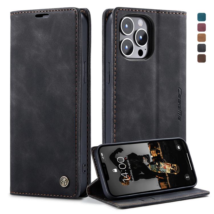 CaseMe-013 Estuche de cuero con tapa horizontal esmerilado retro multifuncional con ranura para tarjeta y soporte y billetera, For iPhone 13 mini, For iPhone 13, For iPhone 13 Pro, For iPhone 13 Pro Max
