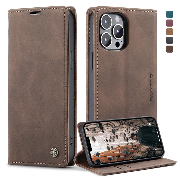 CaseMe-013 Estuche de cuero con tapa horizontal esmerilado retro multifuncional con ranura para tarjeta y soporte y billetera, For iPhone 13 mini, For iPhone 13, For iPhone 13 Pro, For iPhone 13 Pro Max