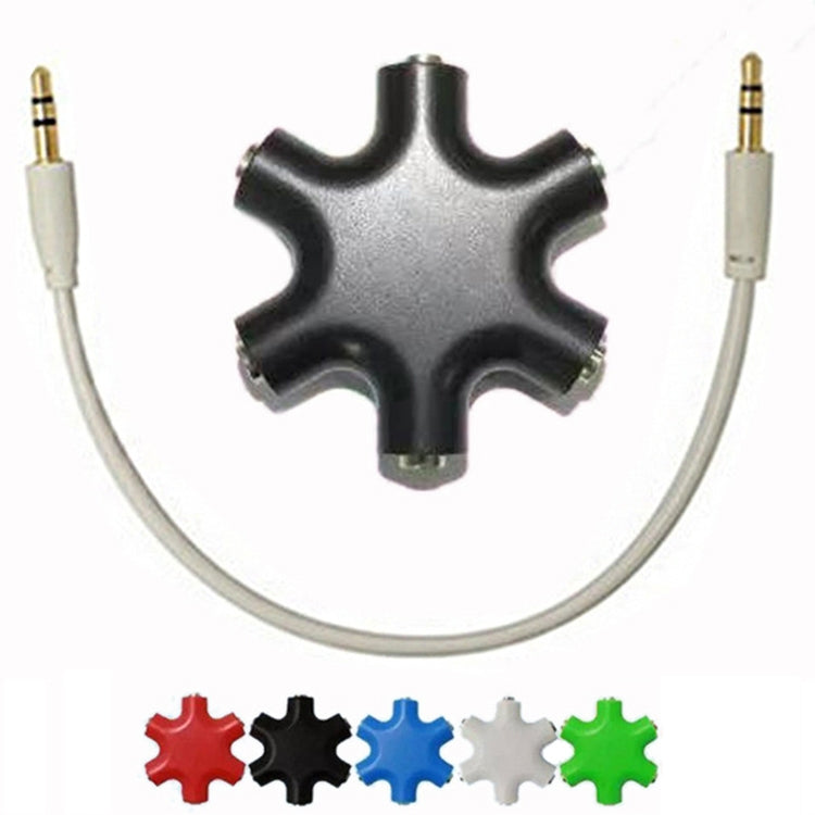 Adaptador de audio 6 en 1 Conector de 3,5 mm Conector multipuerto Convertidor divisor de auriculares auxiliares