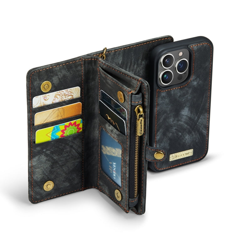 CaseMe-008 Estuche de cuero con tapa horizontal multifuncional desmontable con ranura para tarjeta y soporte y billetera con cremallera y marco de fotos, For iPhone 13 Pro Max, For iPhone 13 Pro, For iPhone 13 mini, For iPhone 13