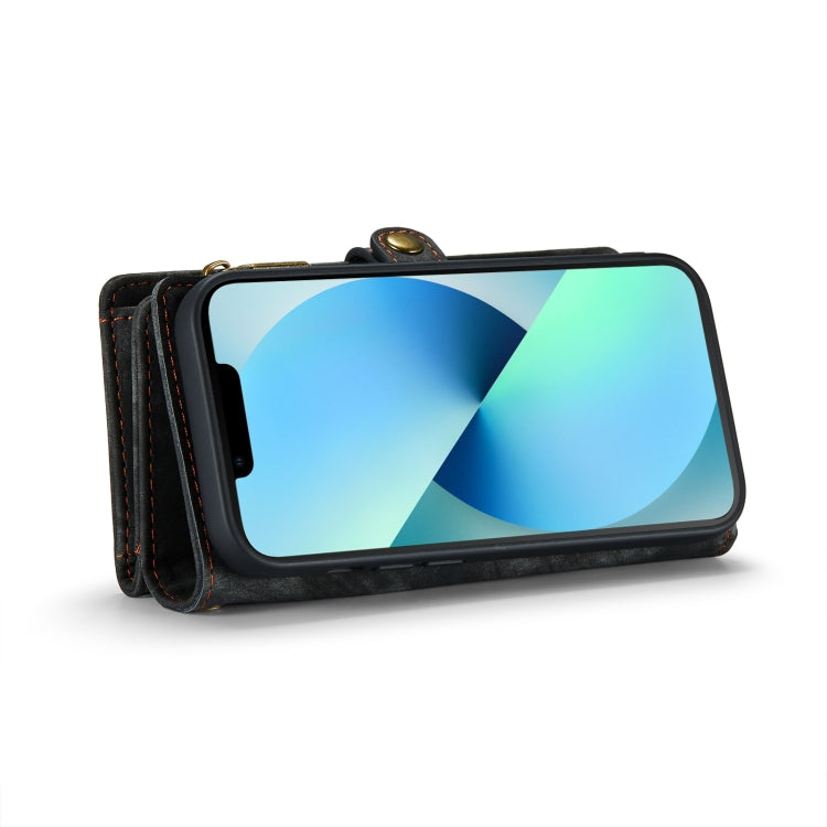 CaseMe-008 Estuche de cuero con tapa horizontal multifuncional desmontable con ranura para tarjeta y soporte y billetera con cremallera y marco de fotos, For iPhone 13 Pro Max, For iPhone 13 Pro, For iPhone 13 mini, For iPhone 13