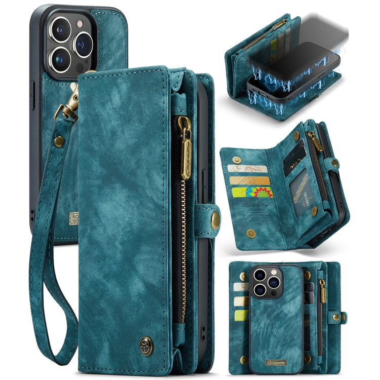 CaseMe-008 Estuche de cuero con tapa horizontal multifuncional desmontable con ranura para tarjeta y soporte y billetera con cremallera y marco de fotos, For iPhone 13 Pro Max, For iPhone 13 Pro, For iPhone 13 mini, For iPhone 13