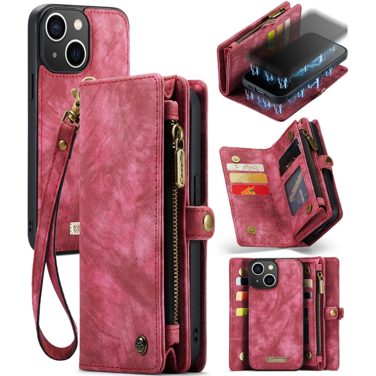 CaseMe-008 Estuche de cuero con tapa horizontal multifuncional desmontable con ranura para tarjeta y soporte y billetera con cremallera y marco de fotos, For iPhone 13 Pro Max, For iPhone 13 Pro, For iPhone 13 mini, For iPhone 13