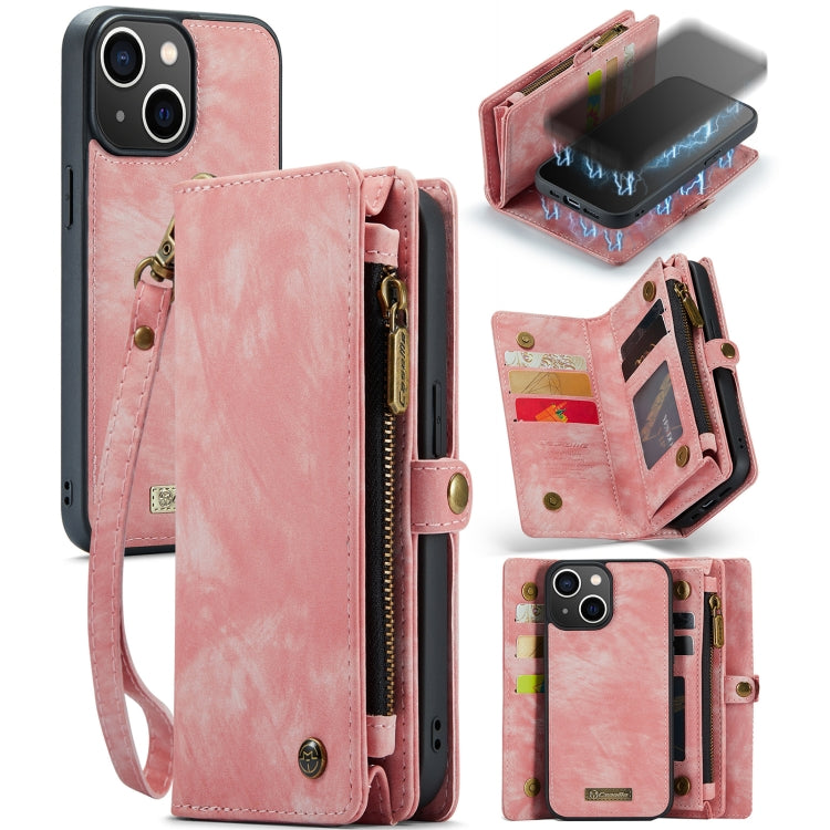 CaseMe-008 Estuche de cuero con tapa horizontal multifuncional desmontable con ranura para tarjeta y soporte y billetera con cremallera y marco de fotos, For iPhone 13 Pro Max, For iPhone 13 Pro, For iPhone 13 mini, For iPhone 13