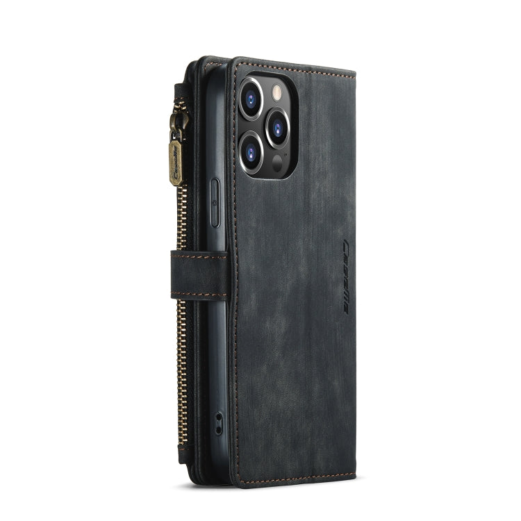CaseMe-C30 PU + TPU Estuche de cuero con tapa horizontal multifuncional con soporte y ranura para tarjeta y billetera y bolsillo con cremallera, For iPhone 13 Pro Max, For iPhone 13 Pro, For iPhone 13, For iPhone 13 mini