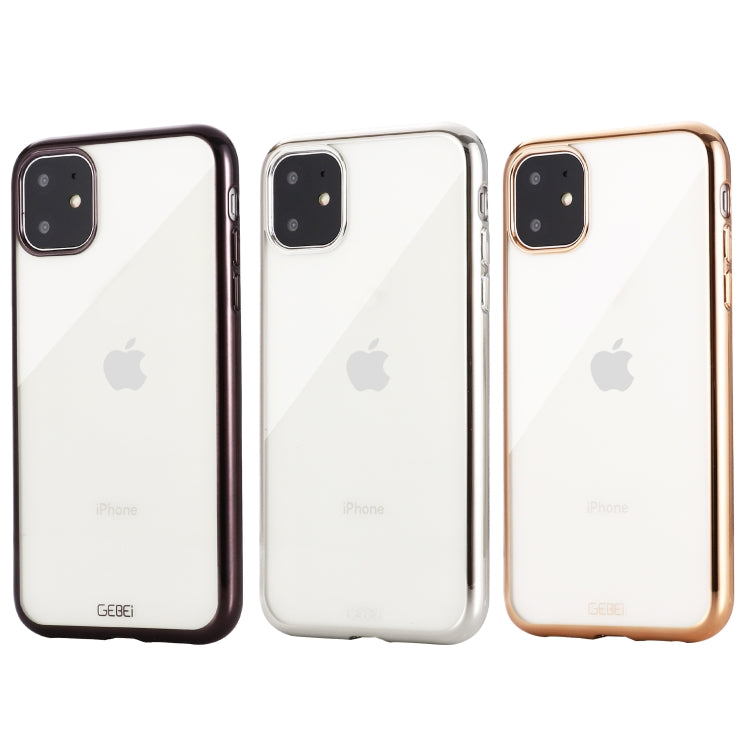 Estuche protector a prueba de golpes GEBEI Plating TPU, For iPhone 11, For iPhone 11 Pro, For iPhone 11 Pro Max