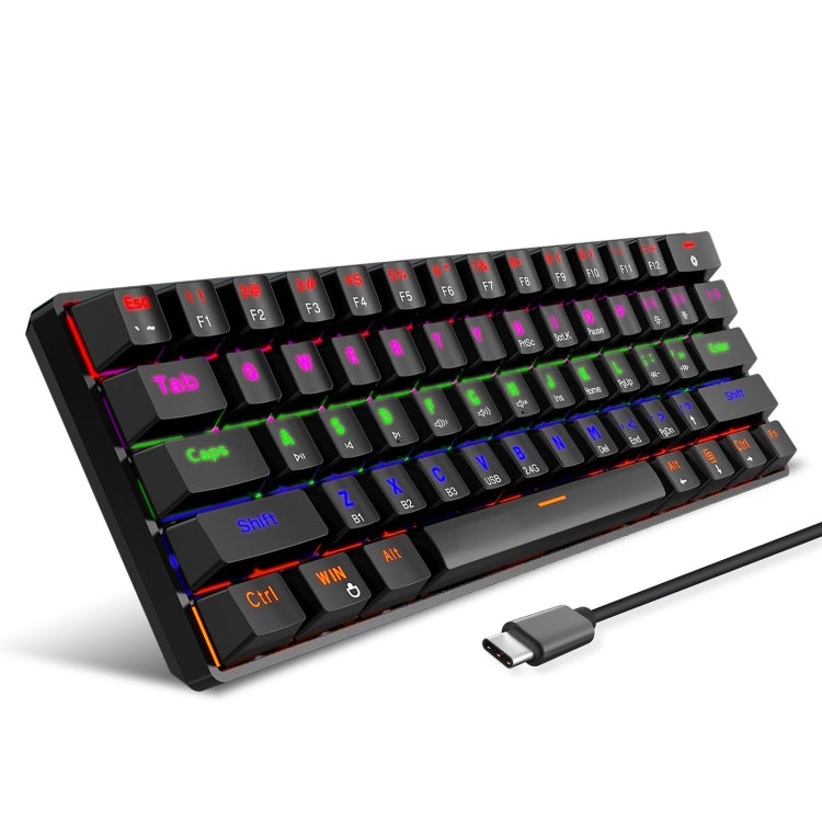 HXSJ L800 61 Teclas Bluetooth 5.0 / 2.4G Inalámbrico / Tipo-C Con cable Tres modos Teclado mecánico de eje azul