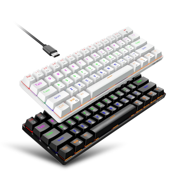HXSJ L800 61 Teclas Bluetooth 5.0 / 2.4G Inalámbrico / Tipo-C Con cable Tres modos Teclado mecánico de eje azul