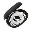 Caja de almacenamiento de auriculares con cargador de cable de datos ovalado de cuero PU portátil KZ, Oval