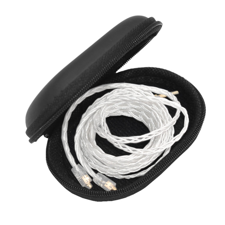 Caja de almacenamiento de auriculares con cargador de cable de datos ovalado de cuero PU portátil KZ, Oval