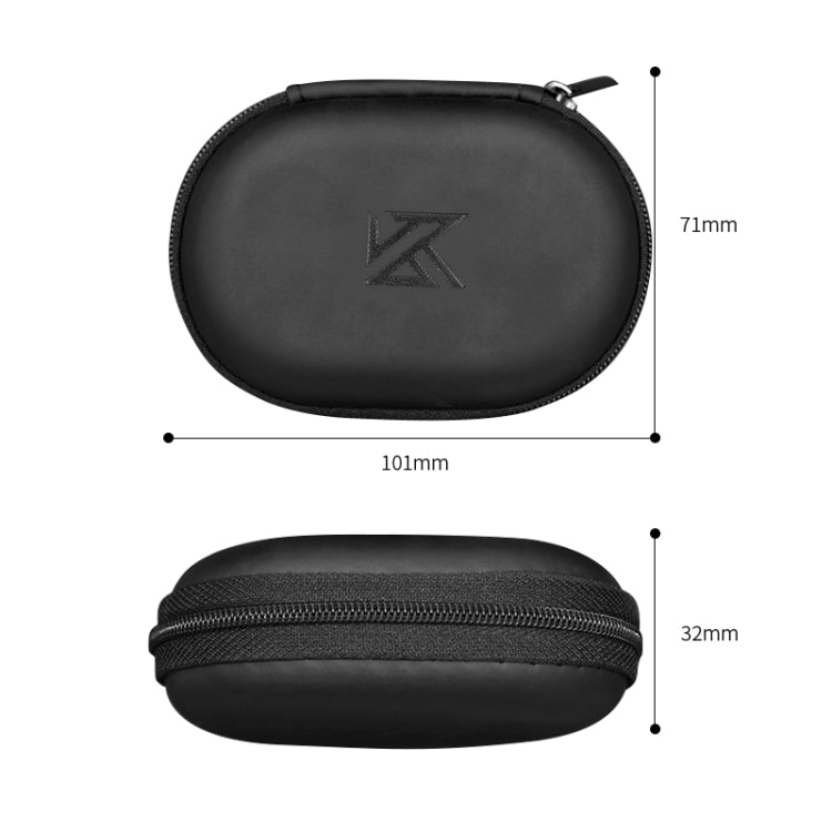 Caja de almacenamiento de auriculares con cargador de cable de datos ovalado de cuero PU portátil KZ, Oval