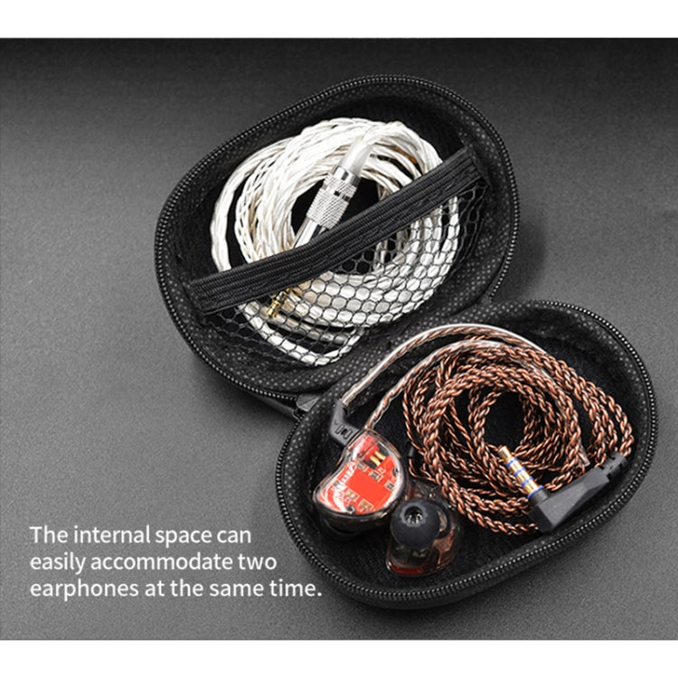 Caja de almacenamiento de auriculares con cargador de cable de datos ovalado de cuero PU portátil KZ, Oval